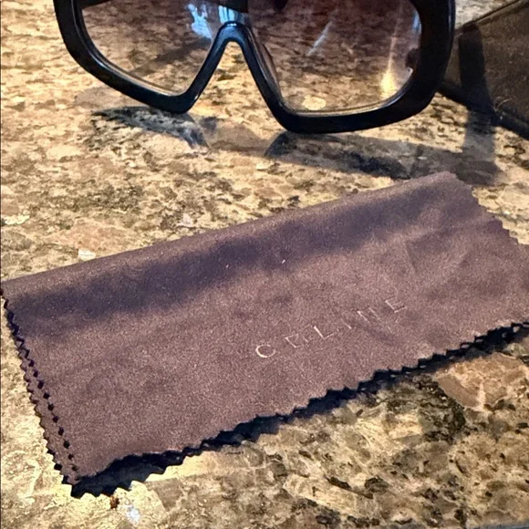 Celine Black Oversized Sunglasses EUC - Picture 7 of 12